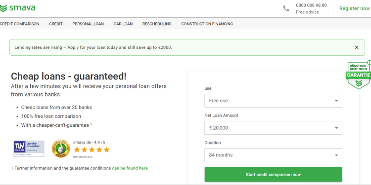 Smava: Vehicle loan with immediate payment for cars and motorcycles