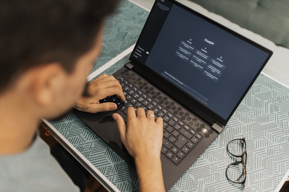 brazilian student working on computer with AI tools