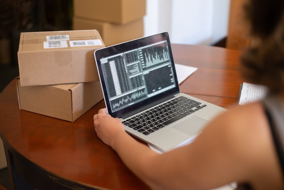 brazilian woman managing online store with AI tools