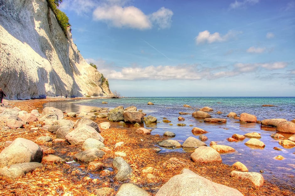chalk cliffs ocean view germany