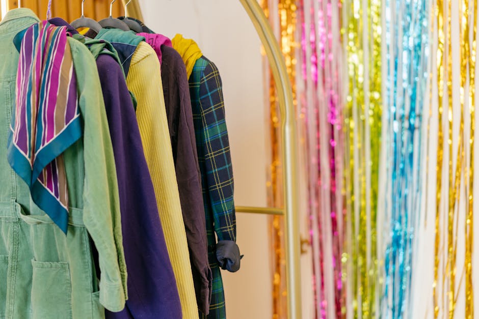 clothing rack colorful