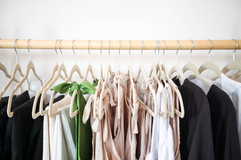 clothing rack neutral colors