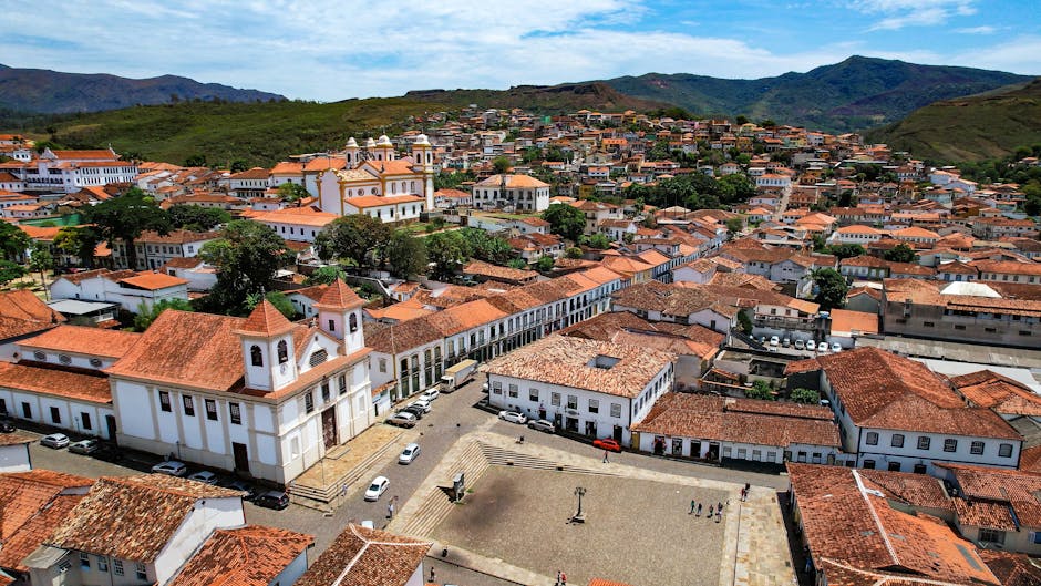 colorful colonial town square Brazil