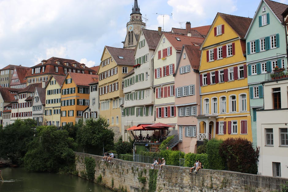 colorful German town river
