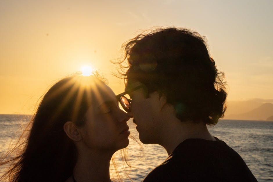 couple enjoying Brazilian beach sunset
