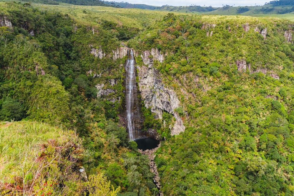 couple hiking waterfall Brazil