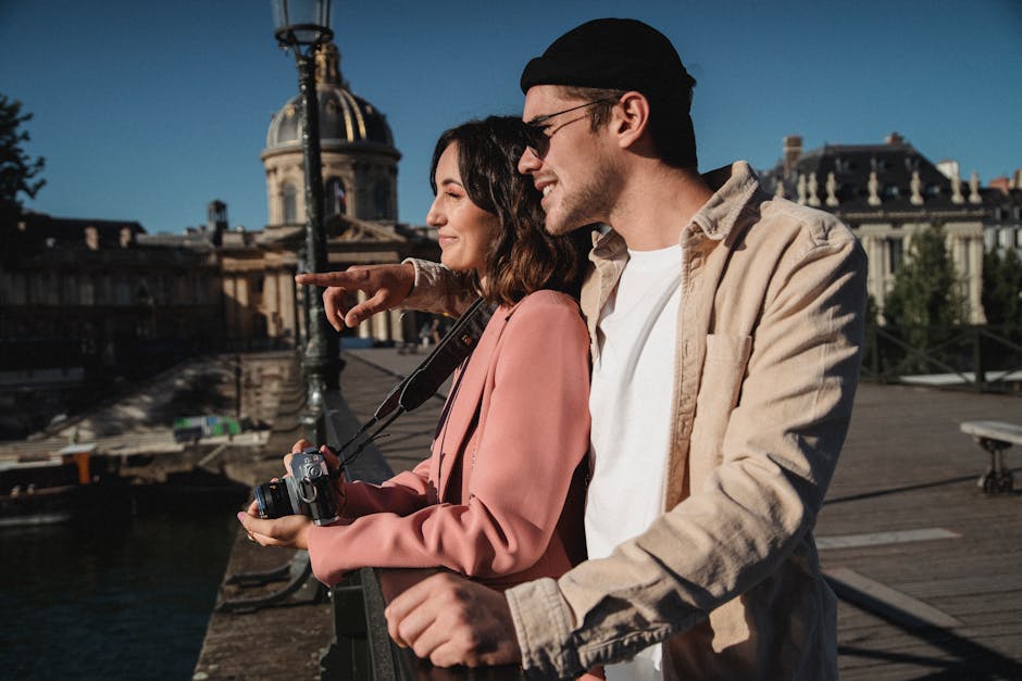 couple modern street fashion paris