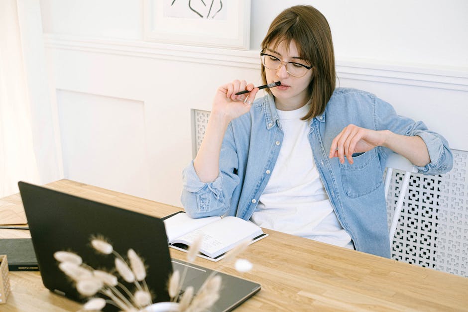 creative content writer with laptop
