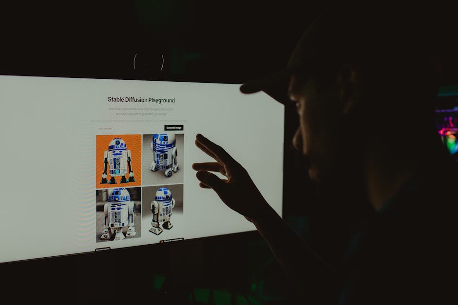 creative person using AI to generate images