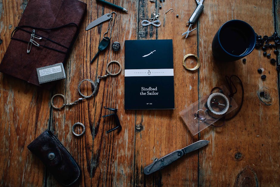 elegant accessories laid out on a table