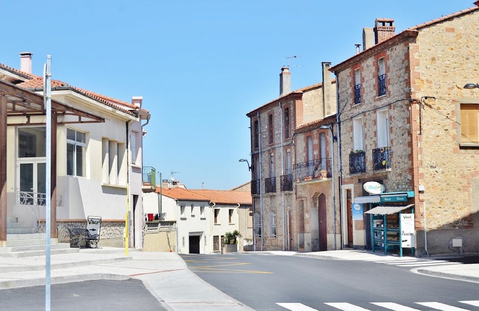 Empty street in small French town
