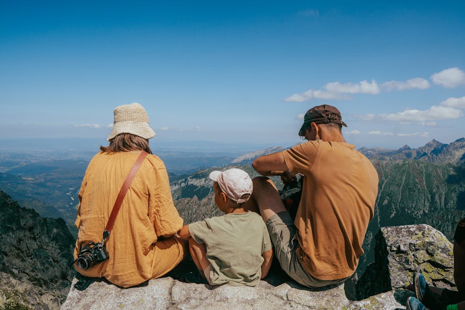 family hiking mountains Poland