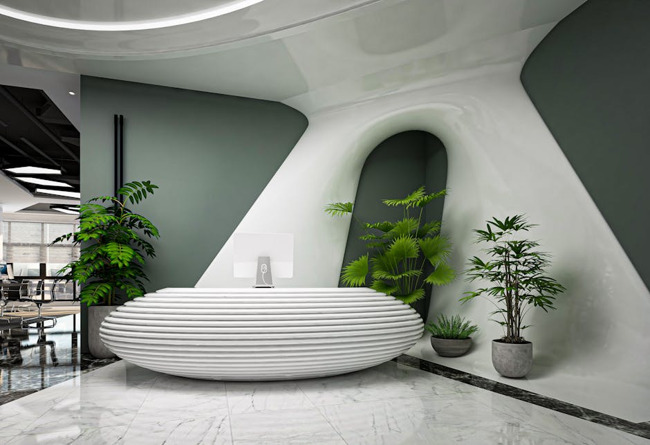 futuristic office workspace