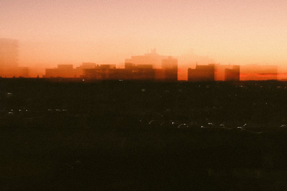 german city skyline with digital overlay