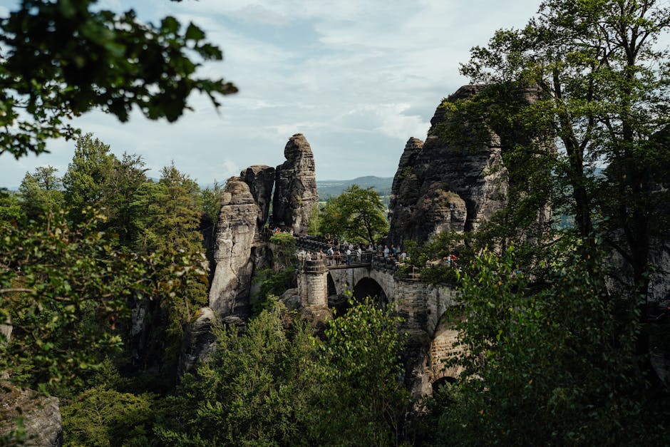 Historic bridge in Saxon Switzerland national park