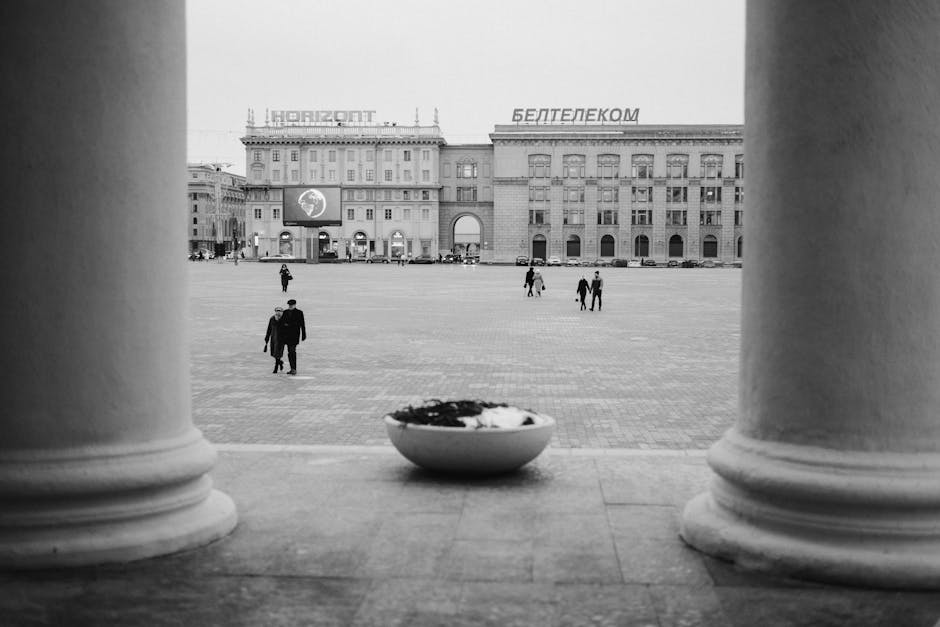 Historic city square people