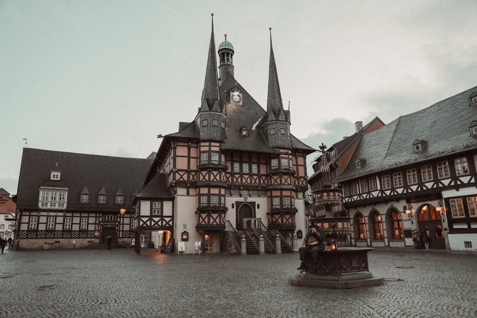 historic medieval town square germany