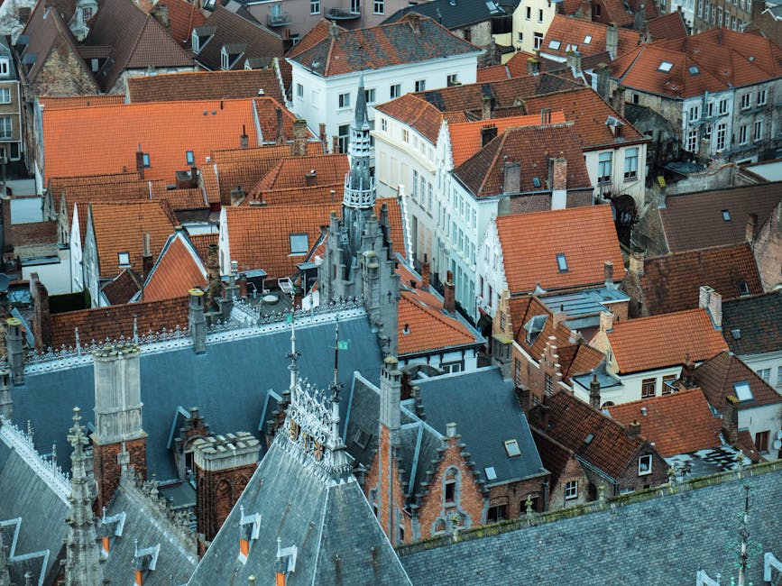 historic medieval town view from above