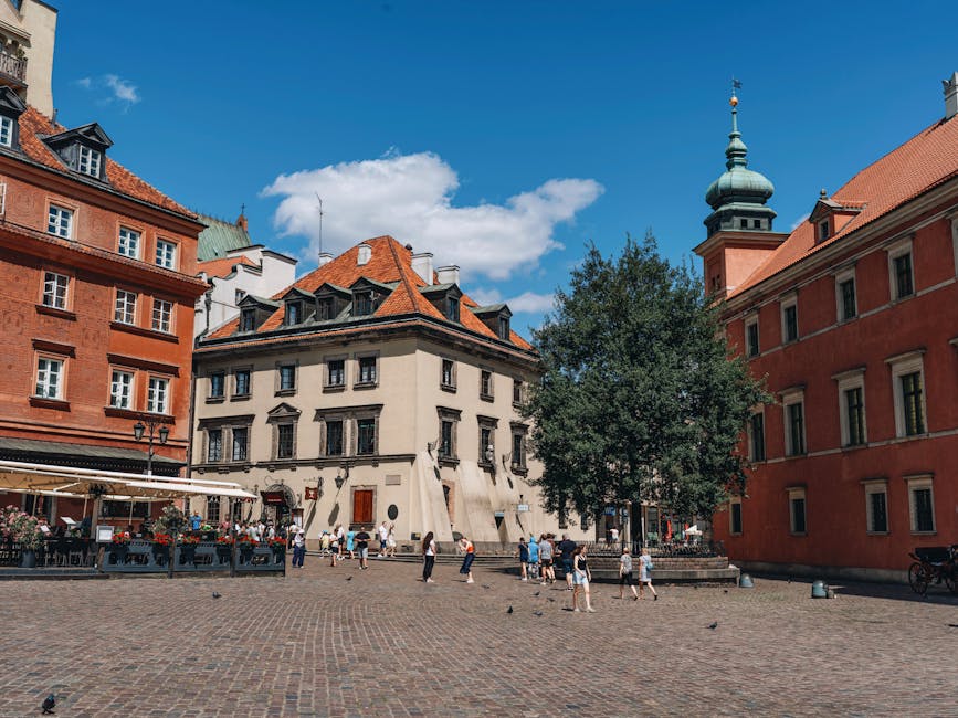 historic old town square in poland