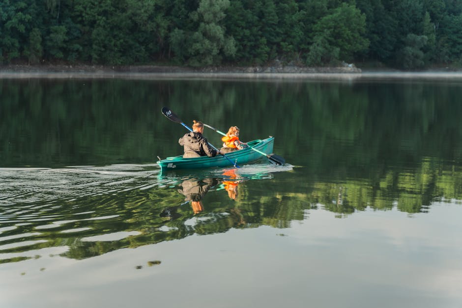 Kayaking on a calm Polish lake