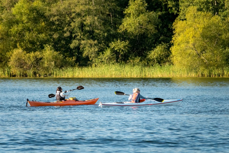 Kayaking on a serene lake in Suwalszczyzna
