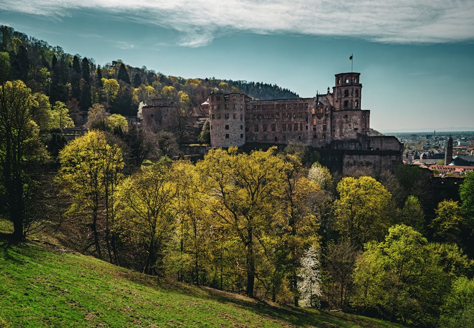 medieval castle in lush green valley germany