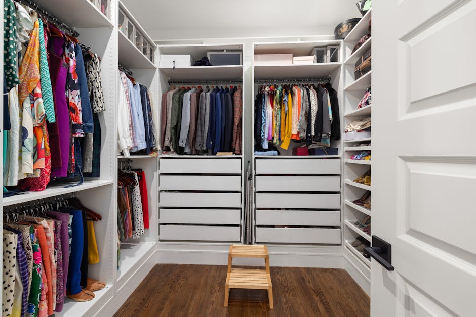 organized clothing closet