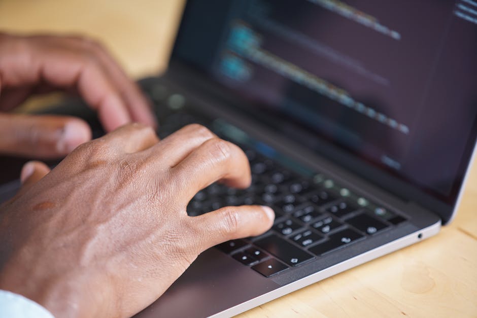 person using software
