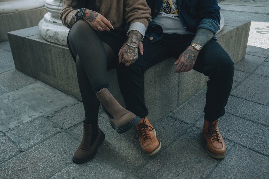 street style couple urban setting