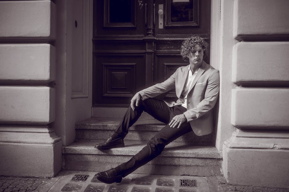 Stylish German man cityscape