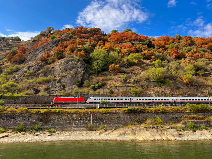 train traveling through scenic German countryside