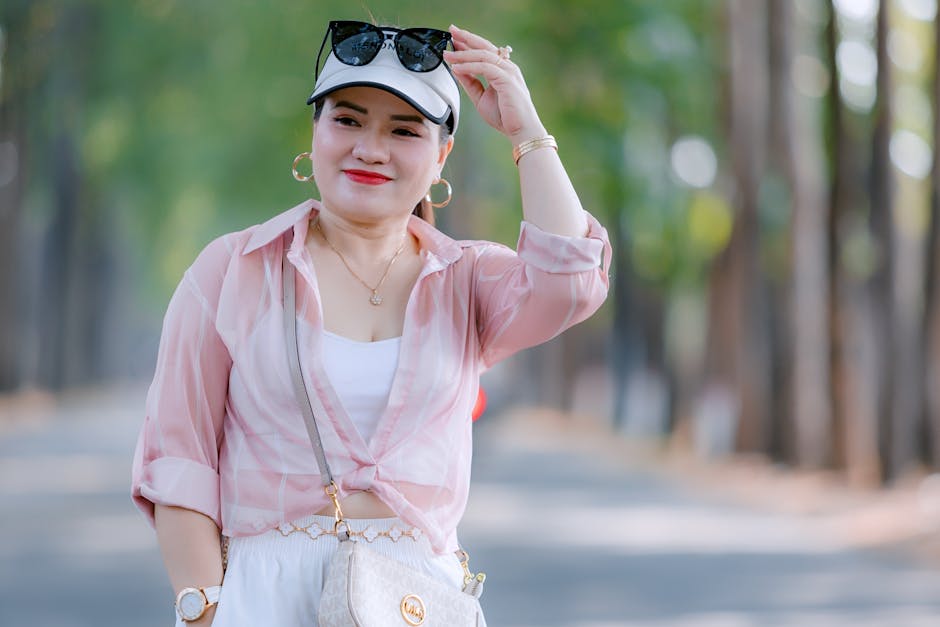 woman accessorizing outfit