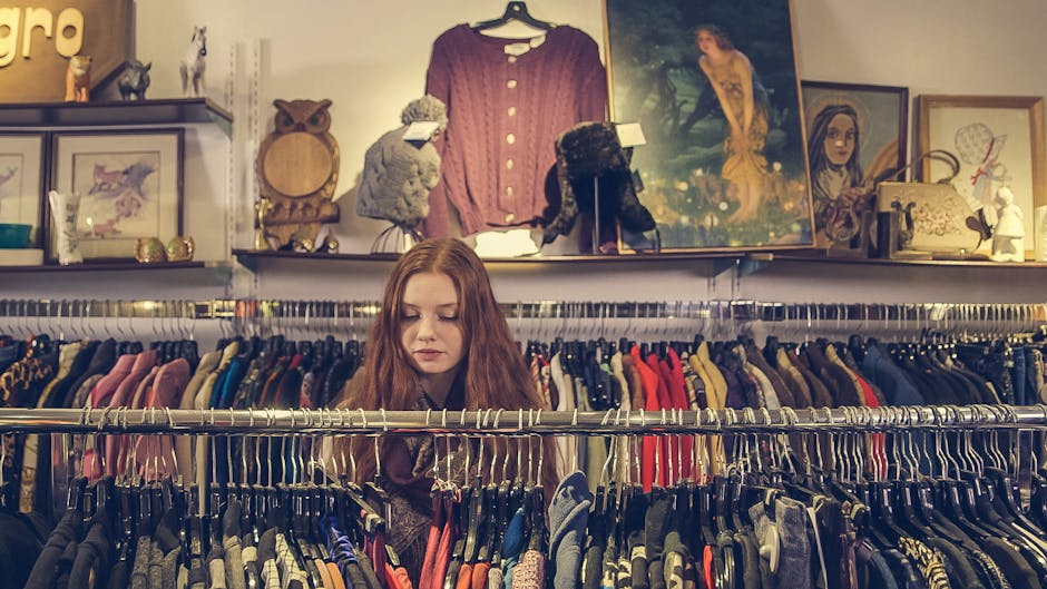 woman  in vintage store