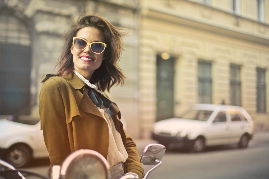 woman smiling outfit street