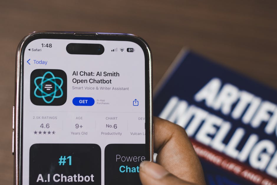 woman using chatbot on phone