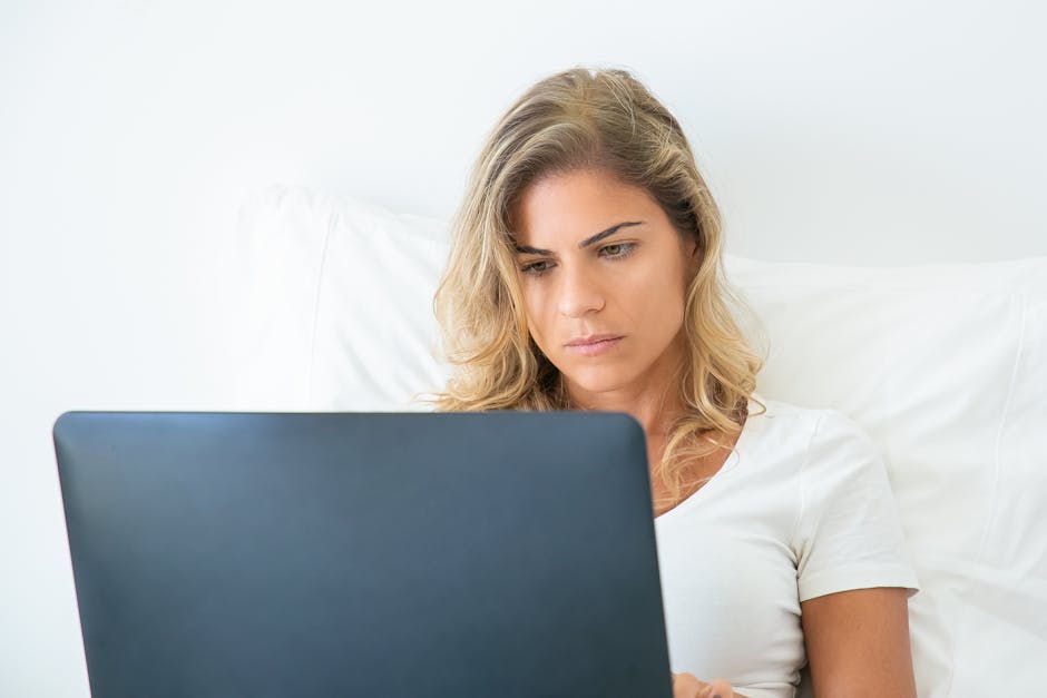 woman using laptop