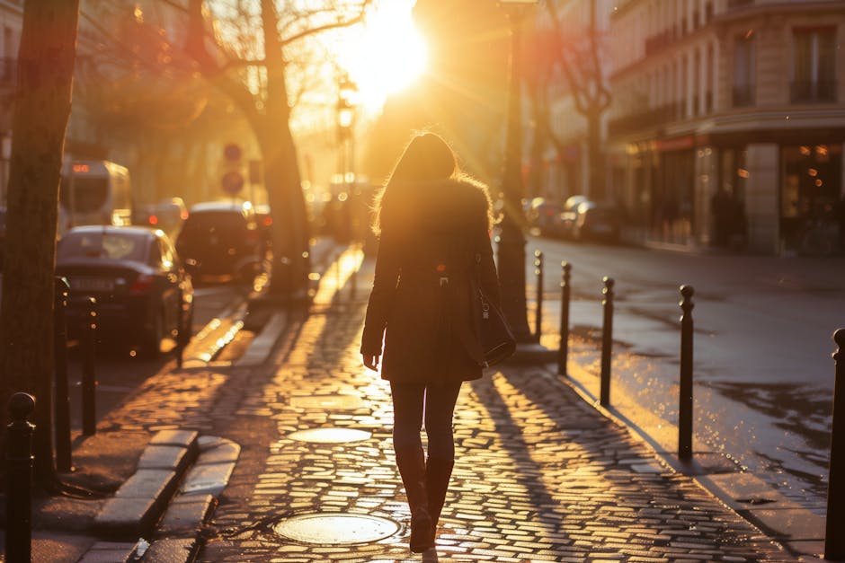woman walking paris street chic