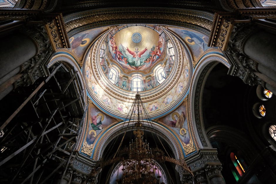 Ancient Ukrainian cathedral interior