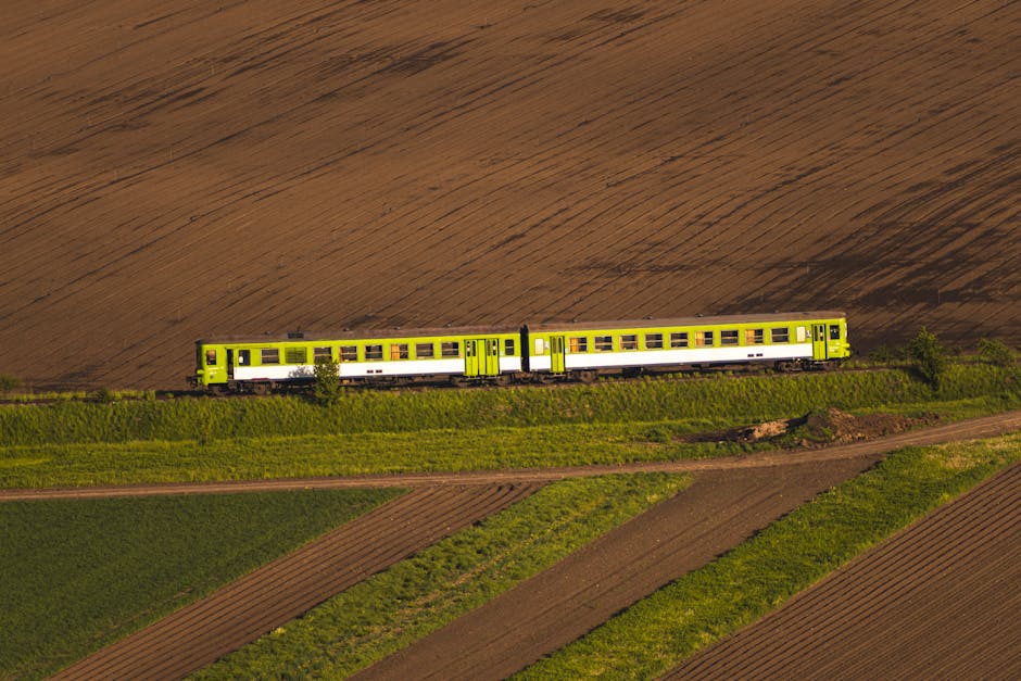 Carpathian landscape train
