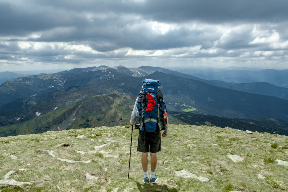 Carpathian mountains hiker