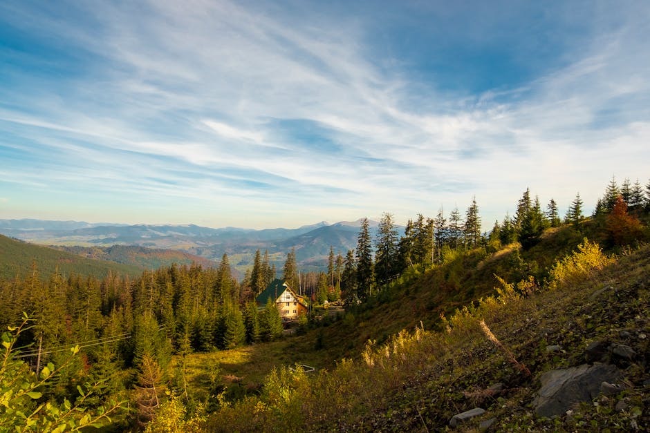 Carpathian mountains village autumn