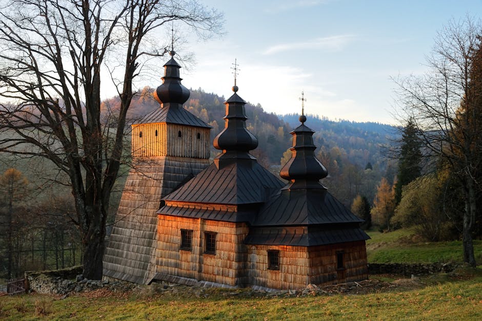Carpathian mountains wooden church