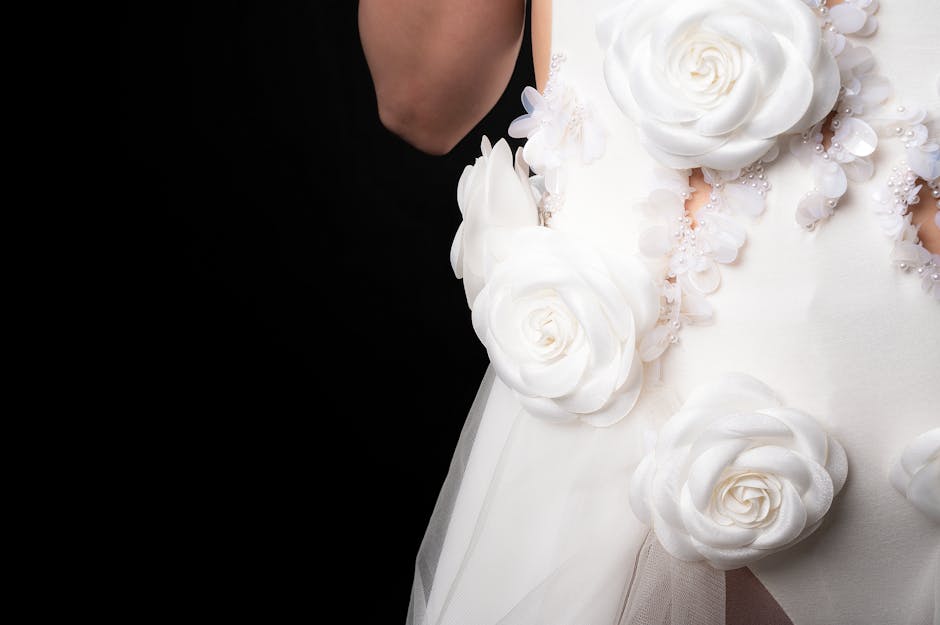 couture dress details close up
