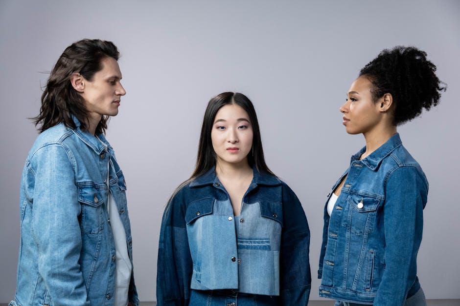 Diverse group of young Ukrainians in modern denim