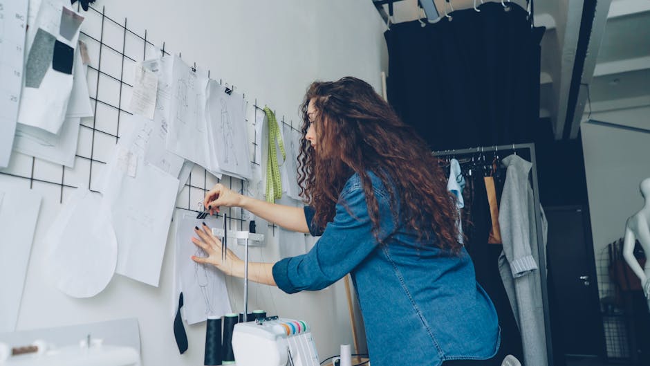 fashion designer working studio
