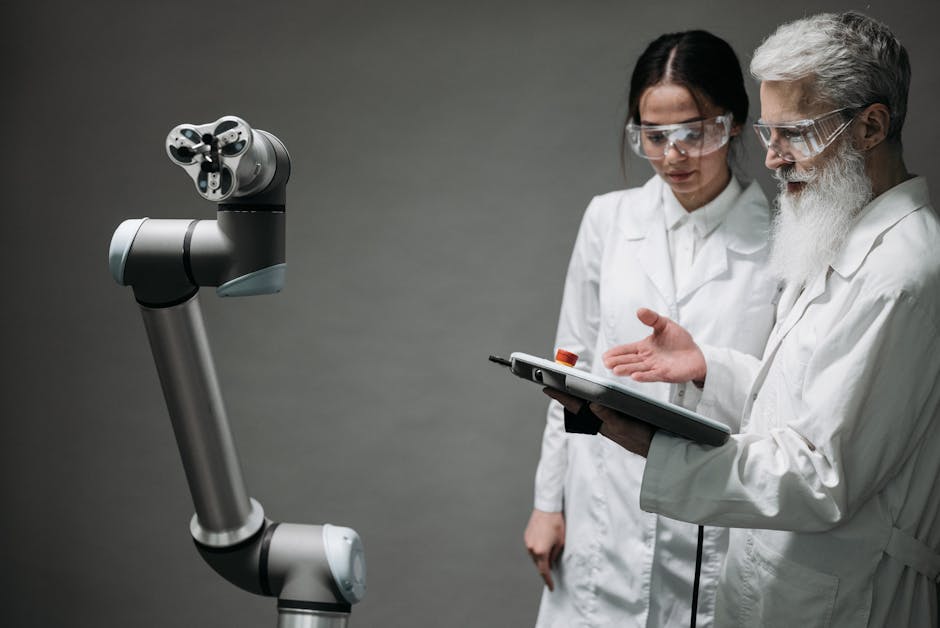 futuristic AI research lab