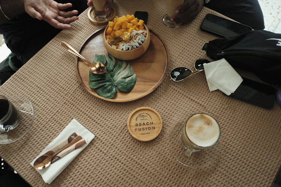 Healthy breakfast urban cafe