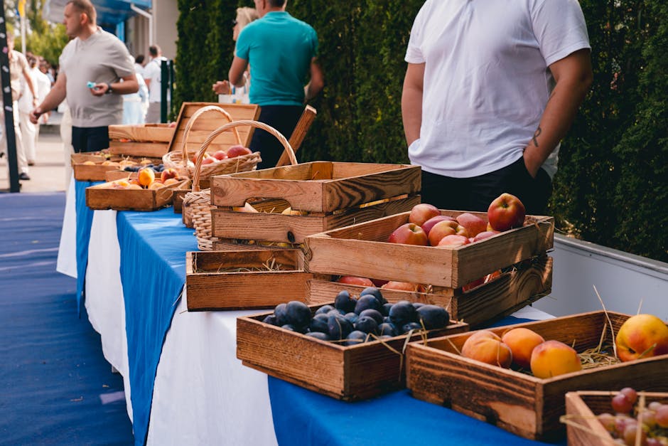 Healthy food market stall Ukraine