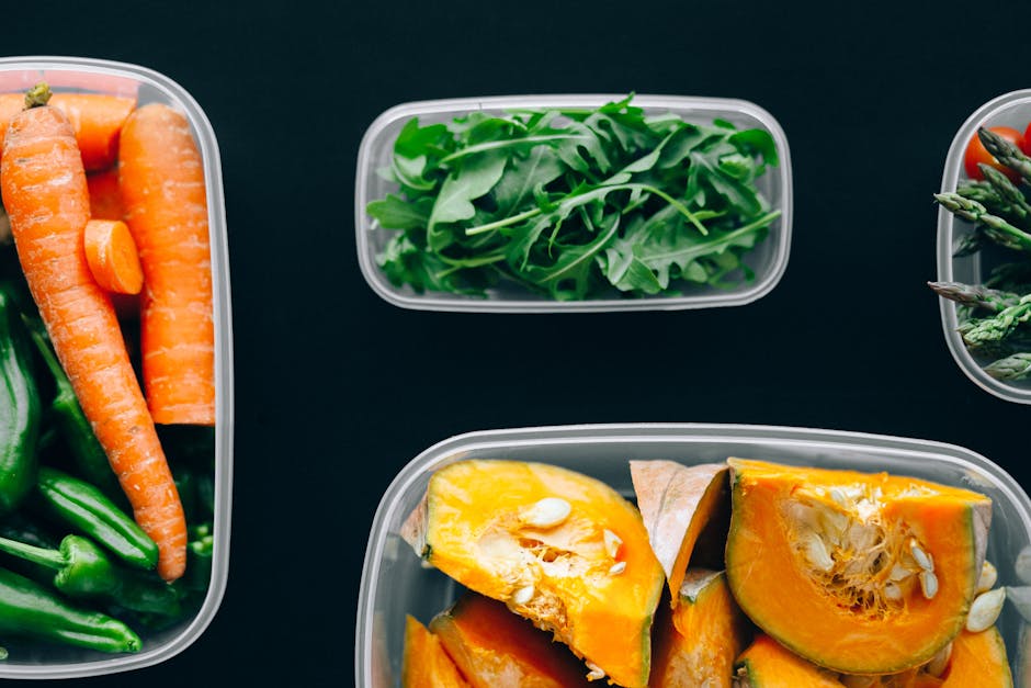 healthy meal prep with fresh ingredients