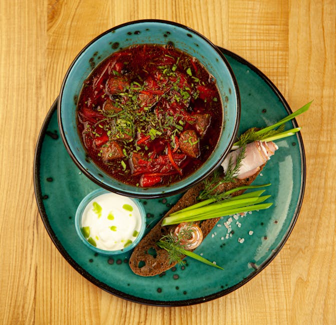 healthy Ukrainian food on a table